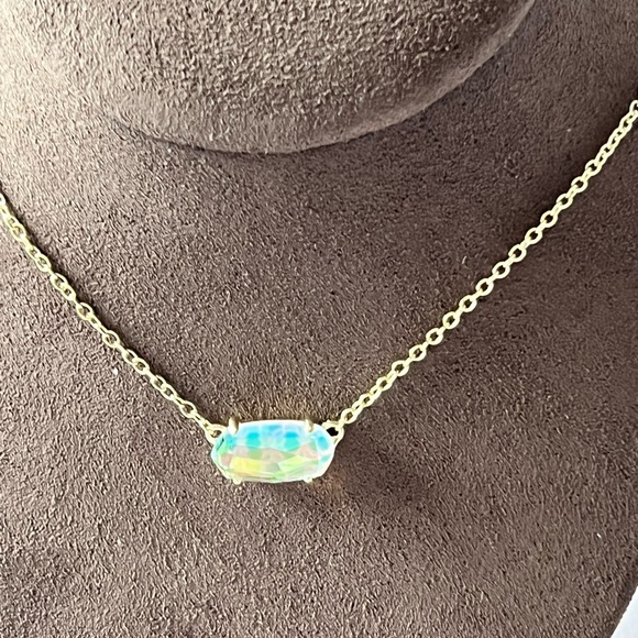 NWT Rare & Retired Kendra Scott Ever Necklace Dichroic & Yellow Gold Amazing! - Picture 12 of 14